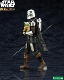 Star Wars The Mandalorian - Mandalorian & The Child Statue / ARTFX - with Beskar Staff: Kotobukiya