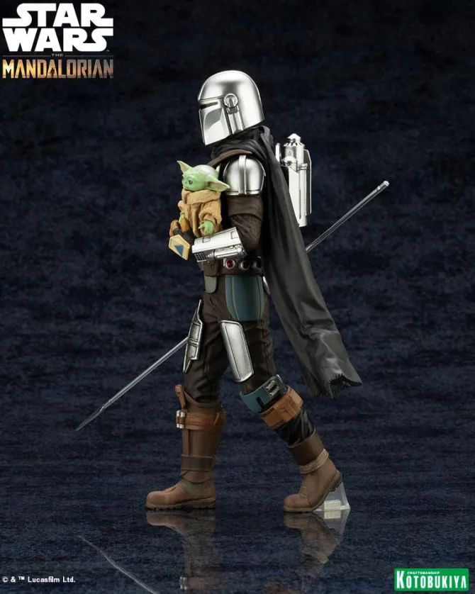 Star Wars The Mandalorian - Mandalorian & The Child Statue / ARTFX - with Beskar Staff: Kotobukiya