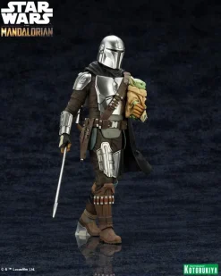 Star Wars The Mandalorian - Mandalorian & The Child Statue / ARTFX - with Beskar Staff: Kotobukiya