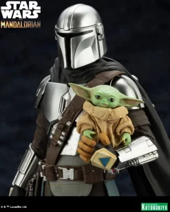 Star Wars The Mandalorian - Mandalorian & The Child Statue / ARTFX - with Beskar Staff: Kotobukiya