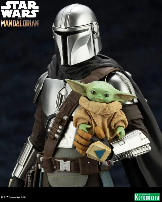 Star Wars The Mandalorian - Mandalorian & The Child Statue / ARTFX - with Beskar Staff: Kotobukiya