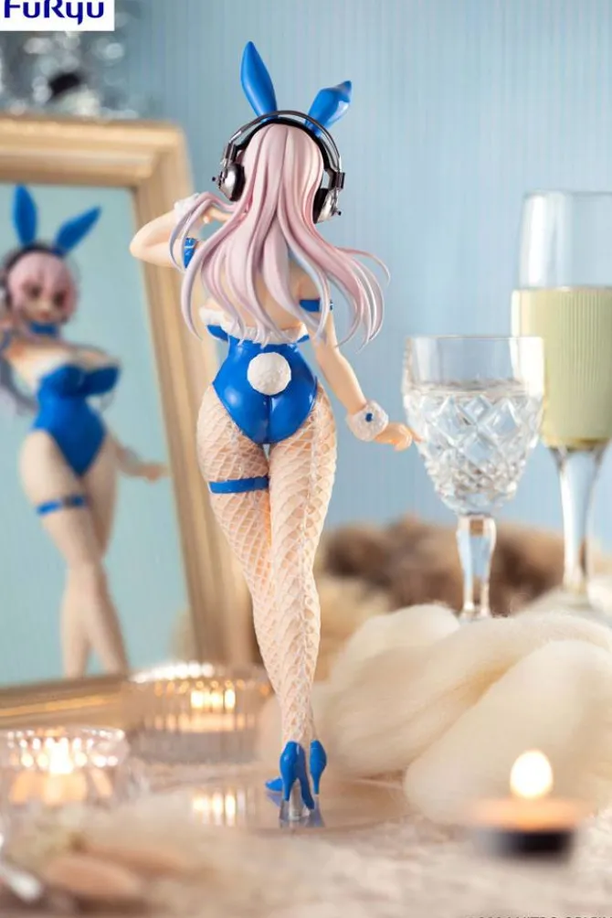 Super Sonico BiCute Bunnies - Super Sonico Figur / 80s - Blue Rabbit Version: FuRyu